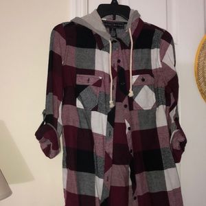 hooded flannel